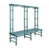 Single-Sided Plastic Changing Room Bench with Hooks - 1800mm