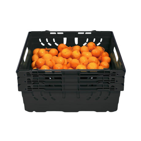 Bale Arm Recycled Black Plastic Stack & Nest Crate 30L