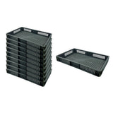 Euro Stacking Plastic Containers - Ventilated - 600x400x75mm (10 Pack)